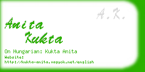 anita kukta business card